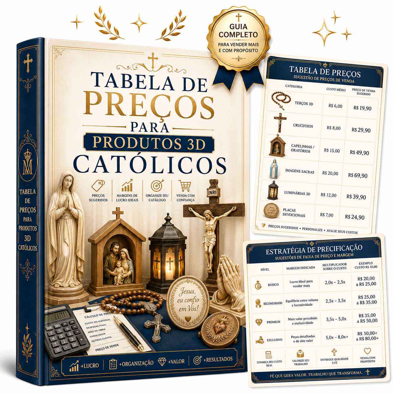 Tabela de Preços para Produtos 3D Católicos